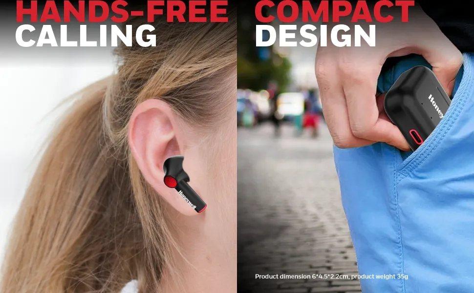 Honeywell Moxie V1000 Truly Wireless Earbuds (Black) overview 5