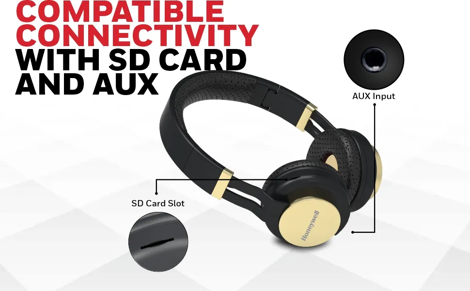 Honeywell Suono P10 Bluetooth Over Ear Headphones - Gold overview 4