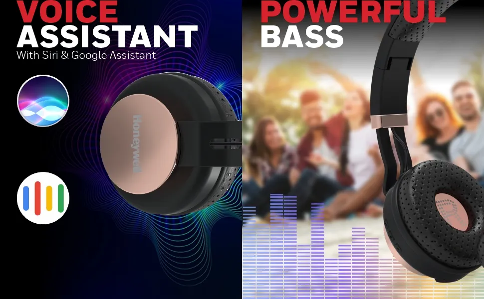 Honeywell Suono P10 Bluetooth Over Ear Headphones - Rose Gold overview 5