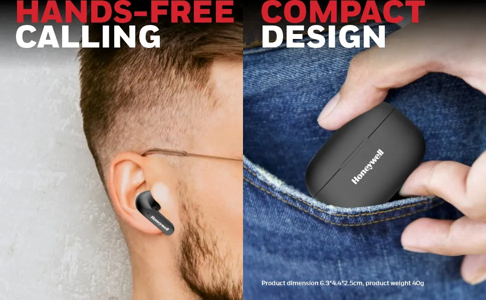 Honeywell Suono P3000 Truly Wireless Earbuds (Black) overview 5