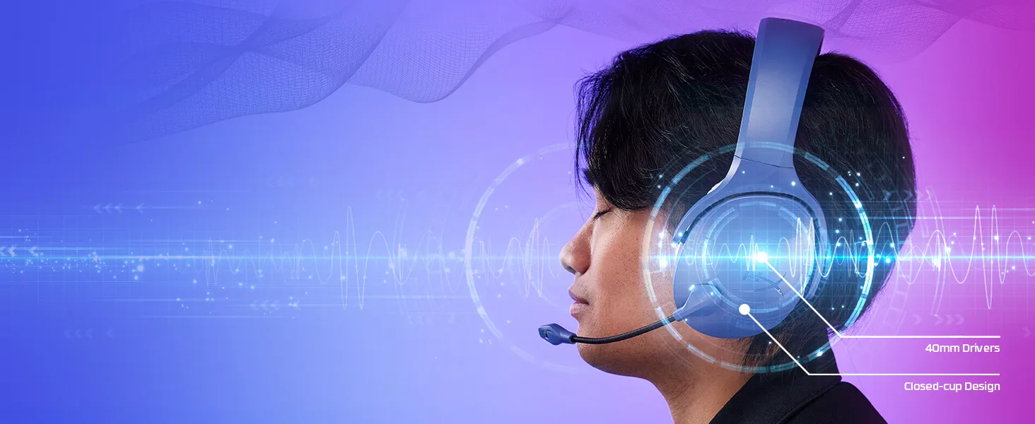 HyperX Cloud Jet Wireless Gaming Headset (Light Blue) AM7A0AA overview 2