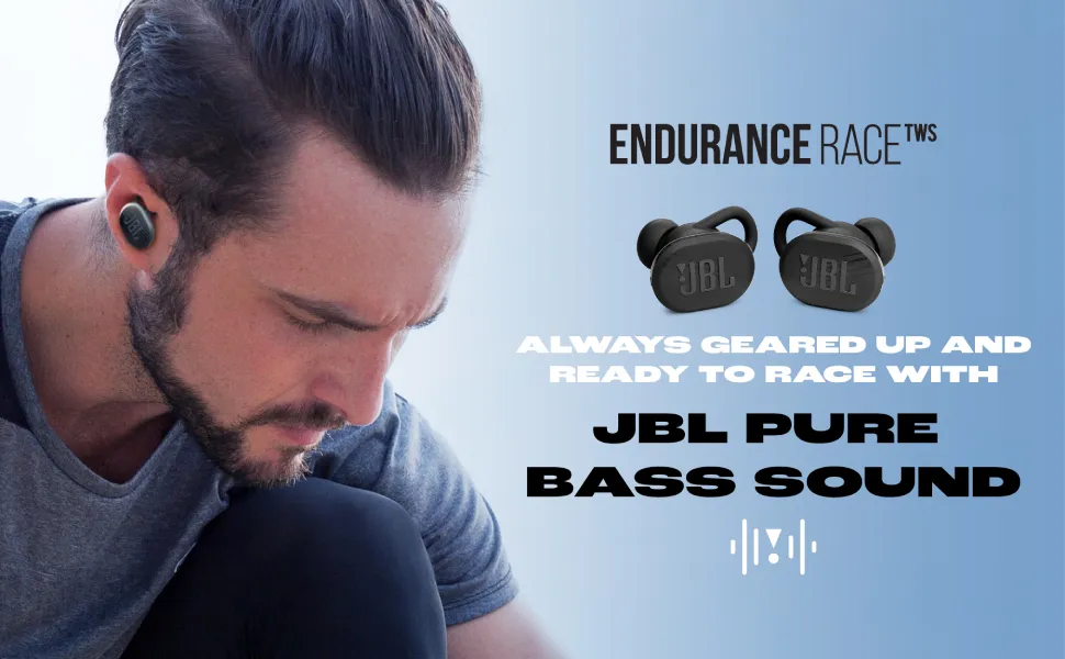 JBL Endurance Race True Wireless in Ear Earbuds (Black) overview 1