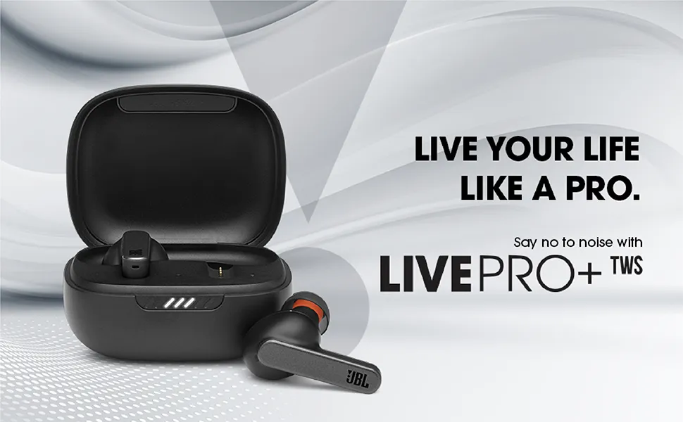 JBL Live Pro+ TWS, Adaptive Noise Cancellation Earbuds with Mic, Black overview 1
