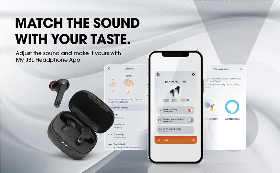 JBL Live Pro+ TWS, Adaptive Noise Cancellation Earbuds with Mic, Black overview 6