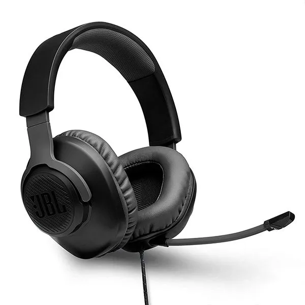 JBL Quantum 100, Wired Over Ear Gaming Headphones with mic, Black