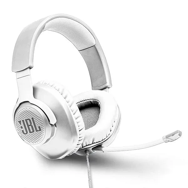 JBL Quantum 100, Wired Over Ear Gaming Headphones with mic, White