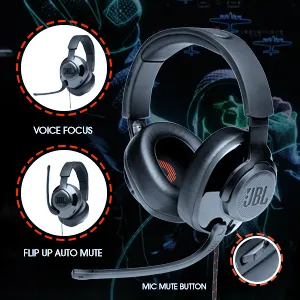 JBL Quantum 300 Wired Over Ear Gaming Headphones with Mic (Black) overview 3