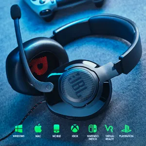 JBL Quantum 300 Wired Over Ear Gaming Headphones with Mic (Black) overview 6