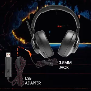 JBL Quantum 300 Wired Over Ear Gaming Headphones with Mic (Black) overview 9