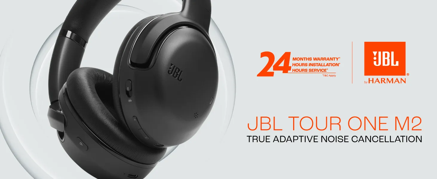 JBL Tour One M2 Adaptive Noise Cancelling Bluetooth Over Ear Headphones (Black) overview 1