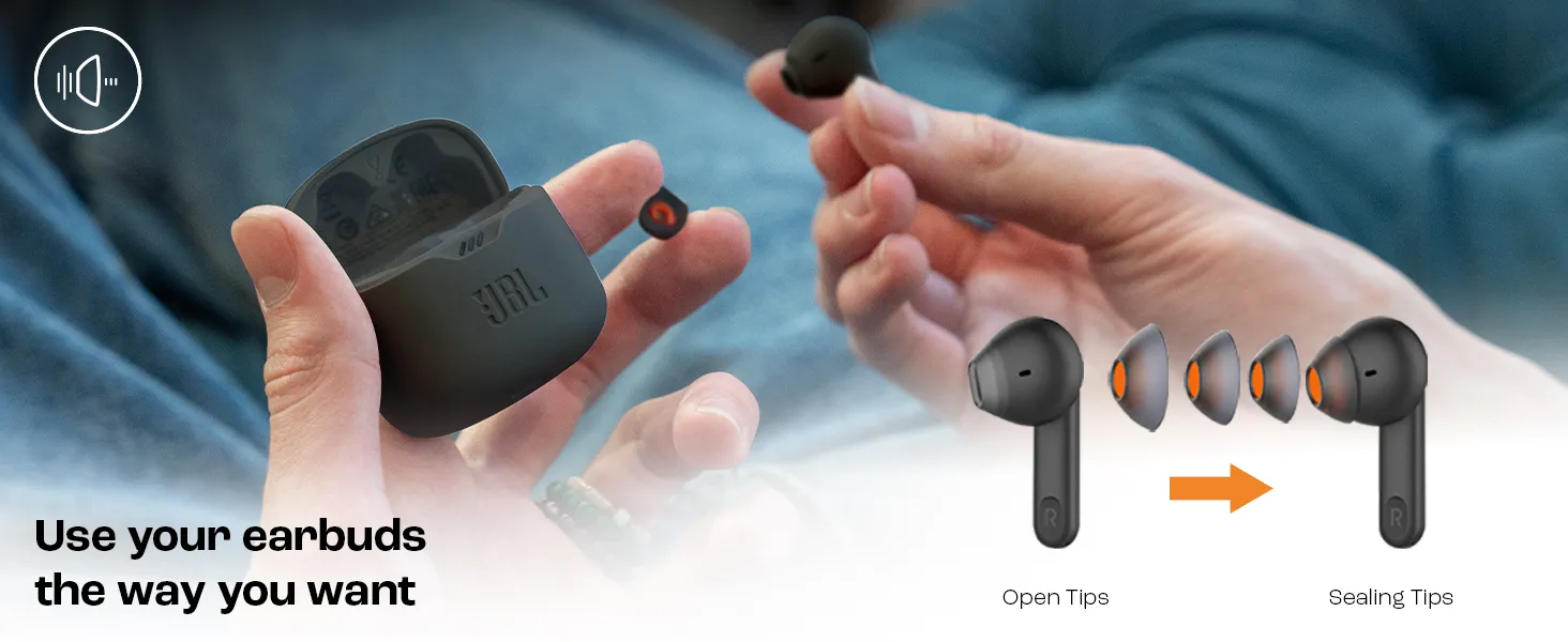 JBL Tune Flex in Ear Wireless TWS Earbuds with Mic, ANC Earbuds, Customized Extra Bass with Headphones App, 32 Hrs Battery, 4-Mics, IPX4, Ambient Aware, Bluetooth 5.2 (Black) overview 5