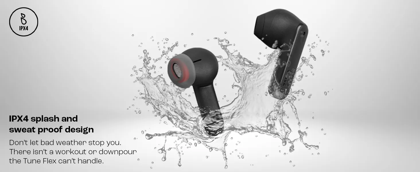 JBL Tune Flex in Ear Wireless TWS Earbuds with Mic, ANC Earbuds, Customized Extra Bass with Headphones App, 32 Hrs Battery, 4-Mics, IPX4, Ambient Aware, Bluetooth 5.2 (Black) overview 6
