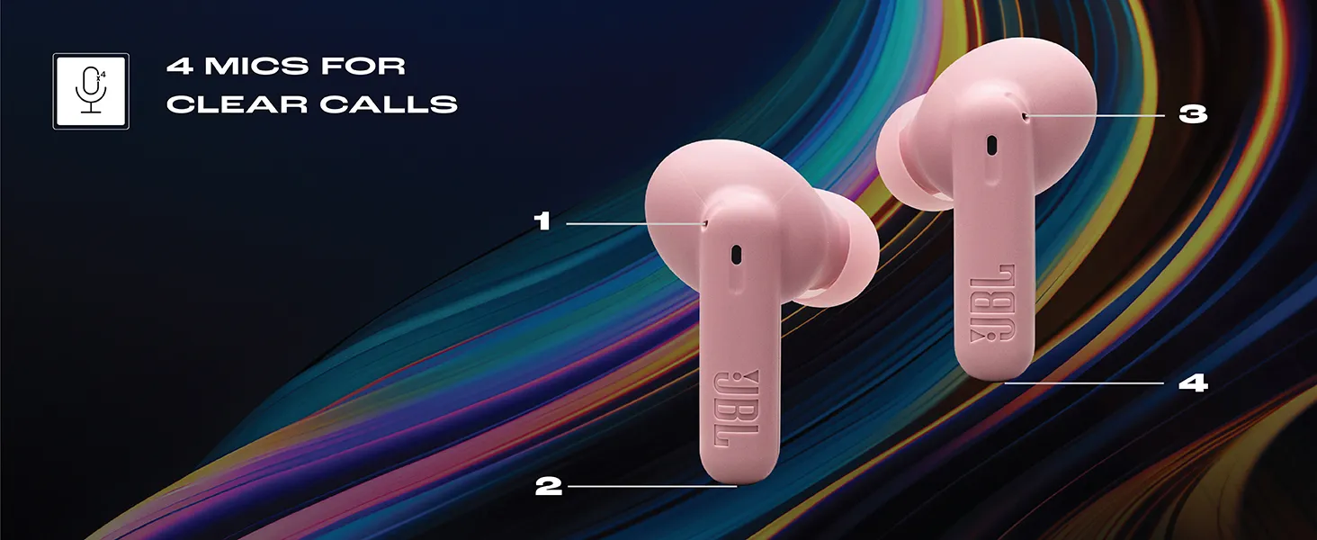 JBL Wave Beam 2 Ear Buds Wireless Bluetooth V5.3 Active Noise Cancellation Earbuds (Black) overview 3