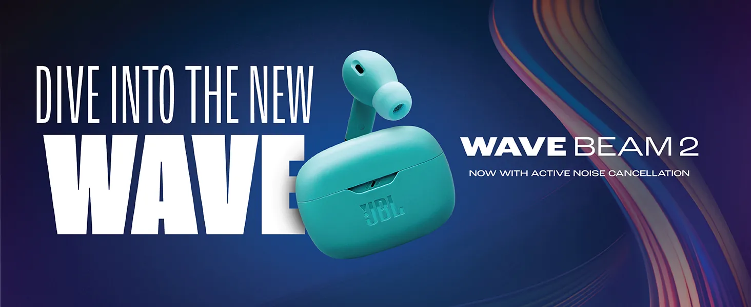 JBL Wave Beam 2 Ear Buds Wireless Bluetooth V5.3 Active Noise Cancellation Earbuds (Blue) overview 1