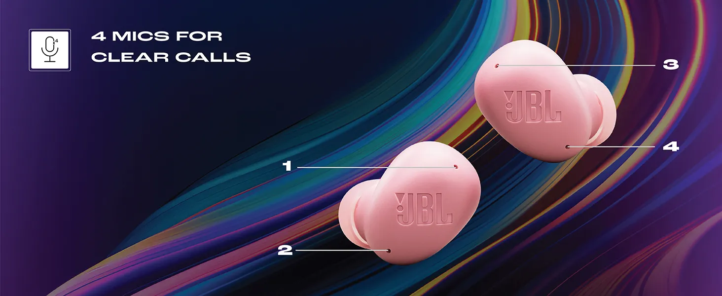 JBL Wave Buds 2 Ear Buds Wireless Bluetooth V5.3 Active Noise Cancellation EarBuds (Blue) overview 4