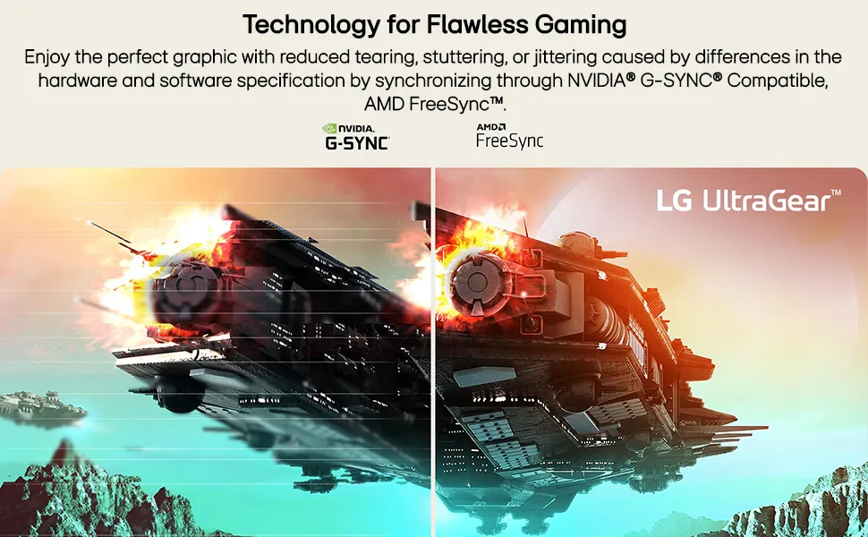 LG 24GS60F 24" Inches Ultragear™ FHD IPS Gaming Monitor, 1ms (GtG), 180Hz, HDR10,FPS Counter, NVIDIA G-SYNC Compatible, AMD FreeSync, HDMI, DP, Headphone Out, virtually Borderless with Tilt (Black) overview 4