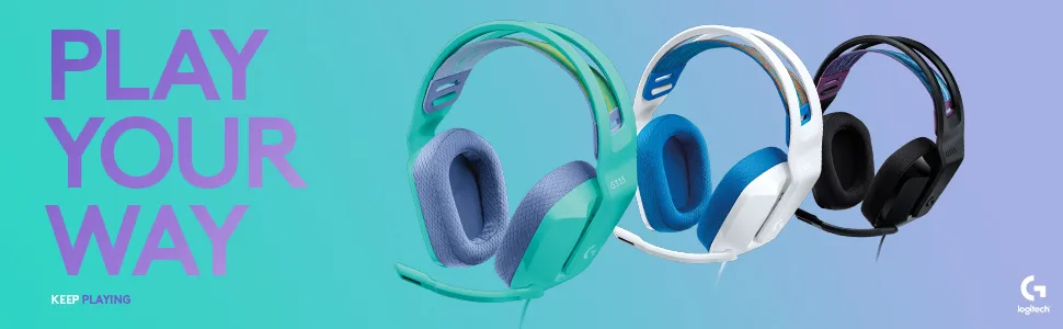 Logitech G335 Wired Headphones Gaming Over Ear Headset (Mint) overview 1