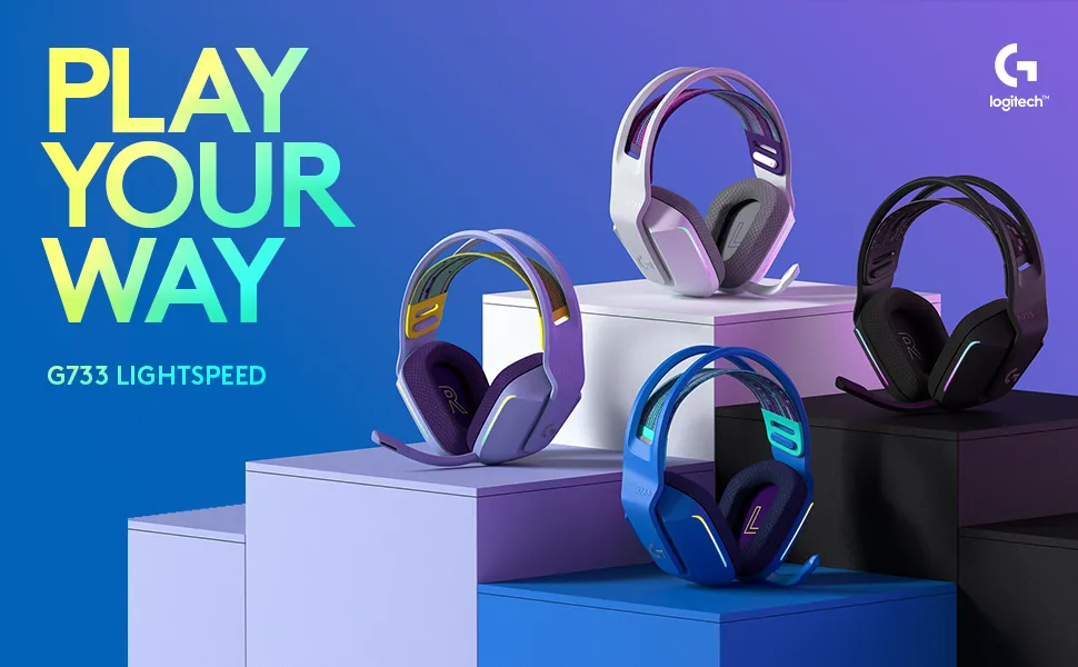 Logitech G733 Lightspeed RGB Gaming Headset - White overview 1