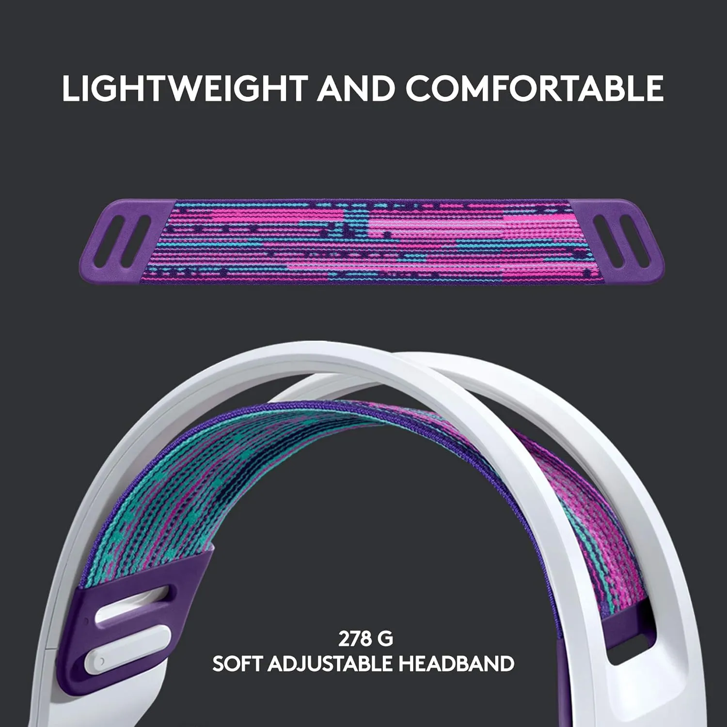 Logitech G733 Lightspeed RGB Gaming Headset - White overview 3