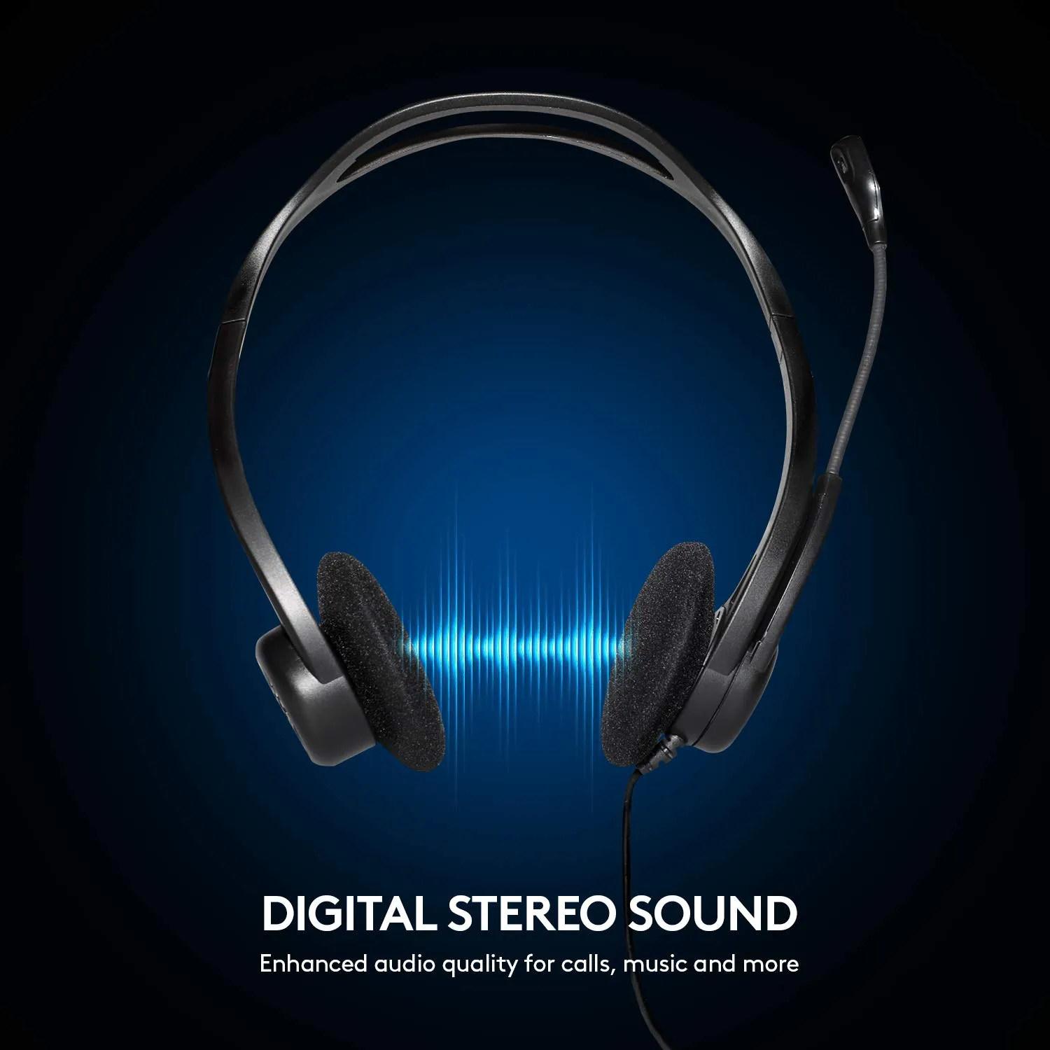 Logitech H370 USB Stereo Wired Over Ear Headphones with mic (Black) overview 2