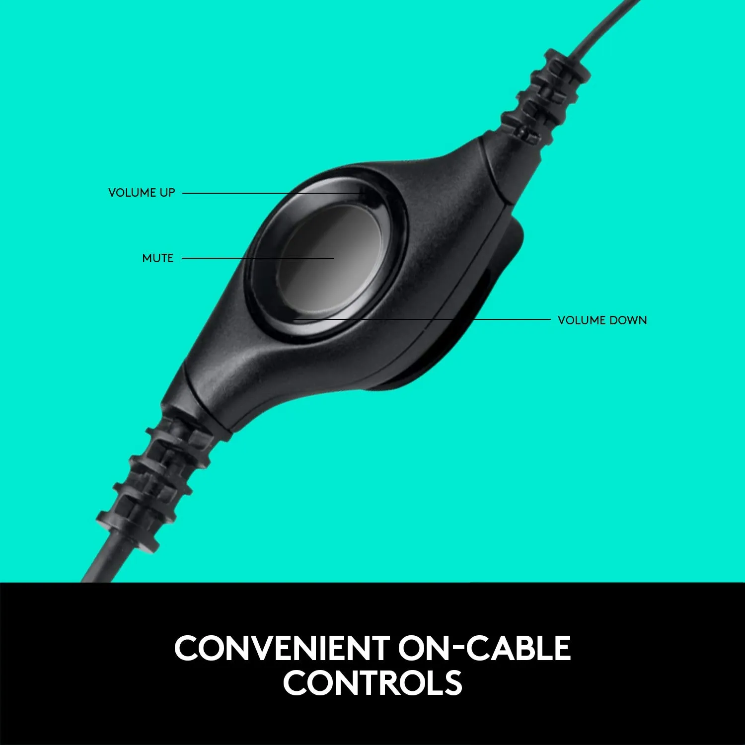 Logitech H390 Wired On Ear Headset for PC/Laptop, Stereo Headphones with Noise Cancelling Microphone (Black) overview 3