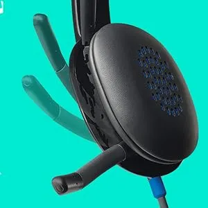 Logitech H540 Stereo Wired On Ear Headphones With Mic (Black) overview 5