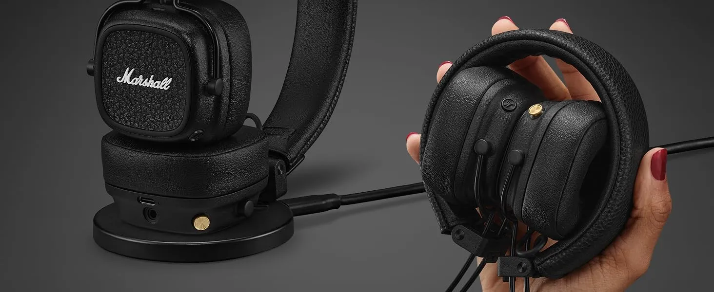 Marshall Major V Wireless On-Ear Headphones (Black) overview 5