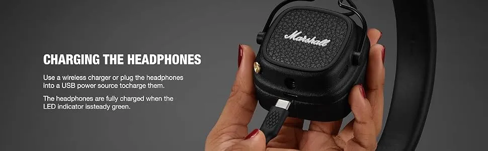 Marshall Major V Wireless On-Ear Headphones (Black) overview 7