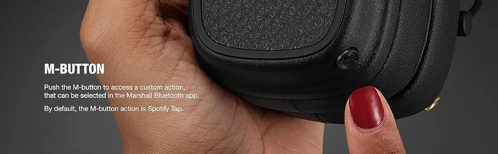 Marshall Major V Wireless On-Ear Headphones (Black) overview 8