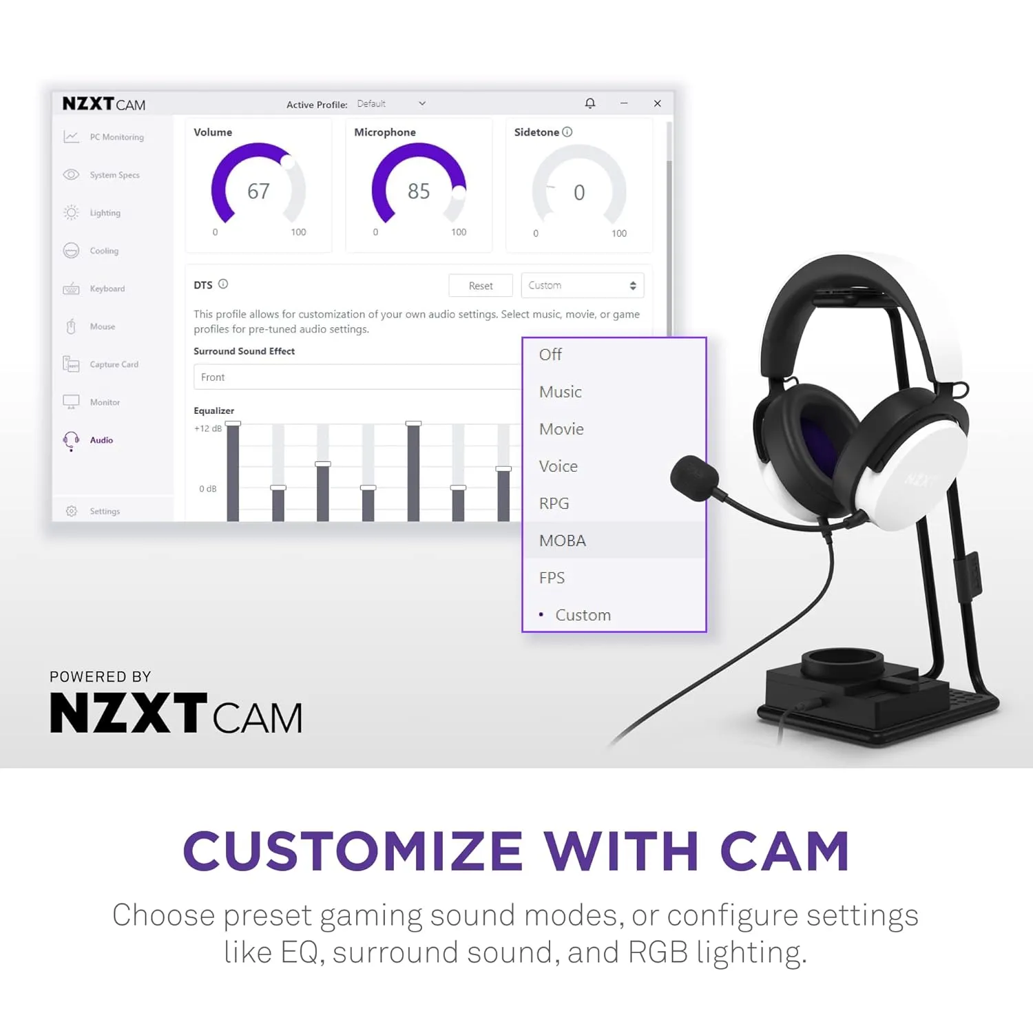 NZXT Relay SwitchMix PC Gaming Headset Stand & Audio Mixer (Black) overview 4
