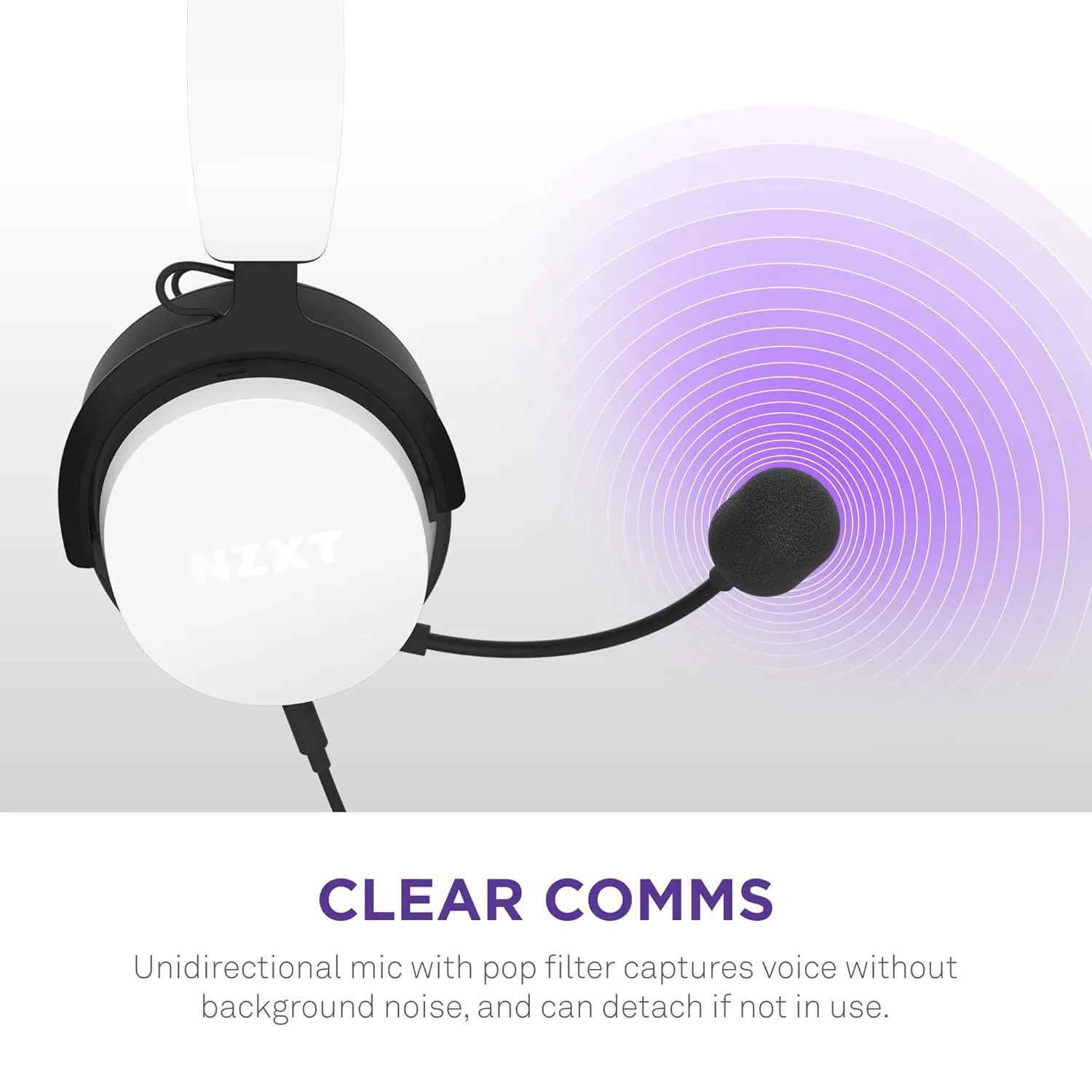 NZXT Relay Wired PC Gaming Headset (White) overview 6