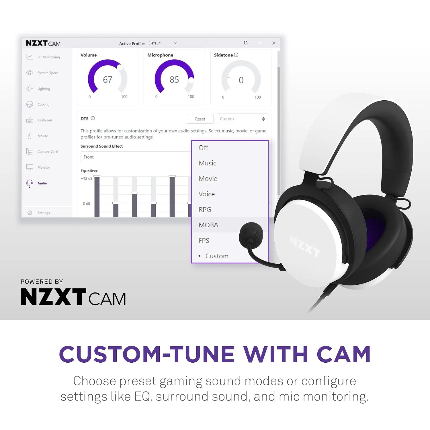 NZXT Relay Wired PC Gaming Headset (White) overview 7