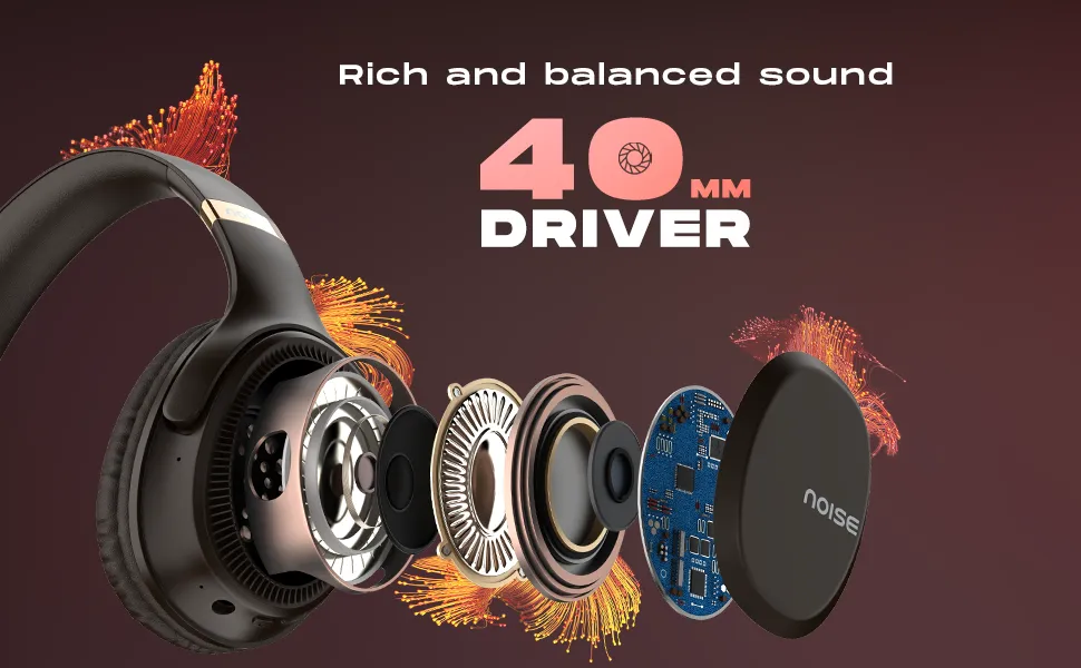 Noise 3 Wireless On-Ear Headphones with 70H Playtime (Carbon Black) overview 6