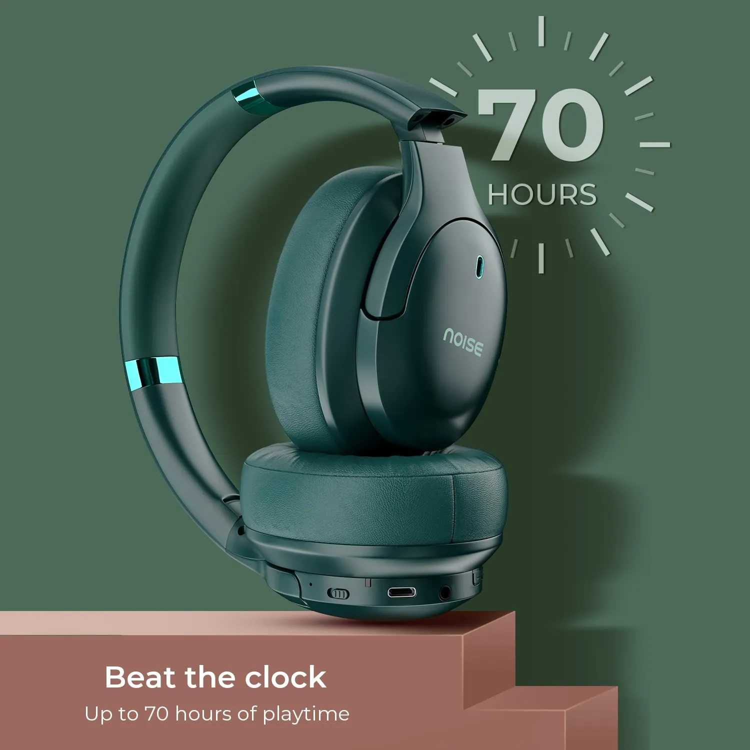 Noise Airwave Max 4 Wireless Over-Ear Headphones with 70H Playtime (Calm Beige) overview 3