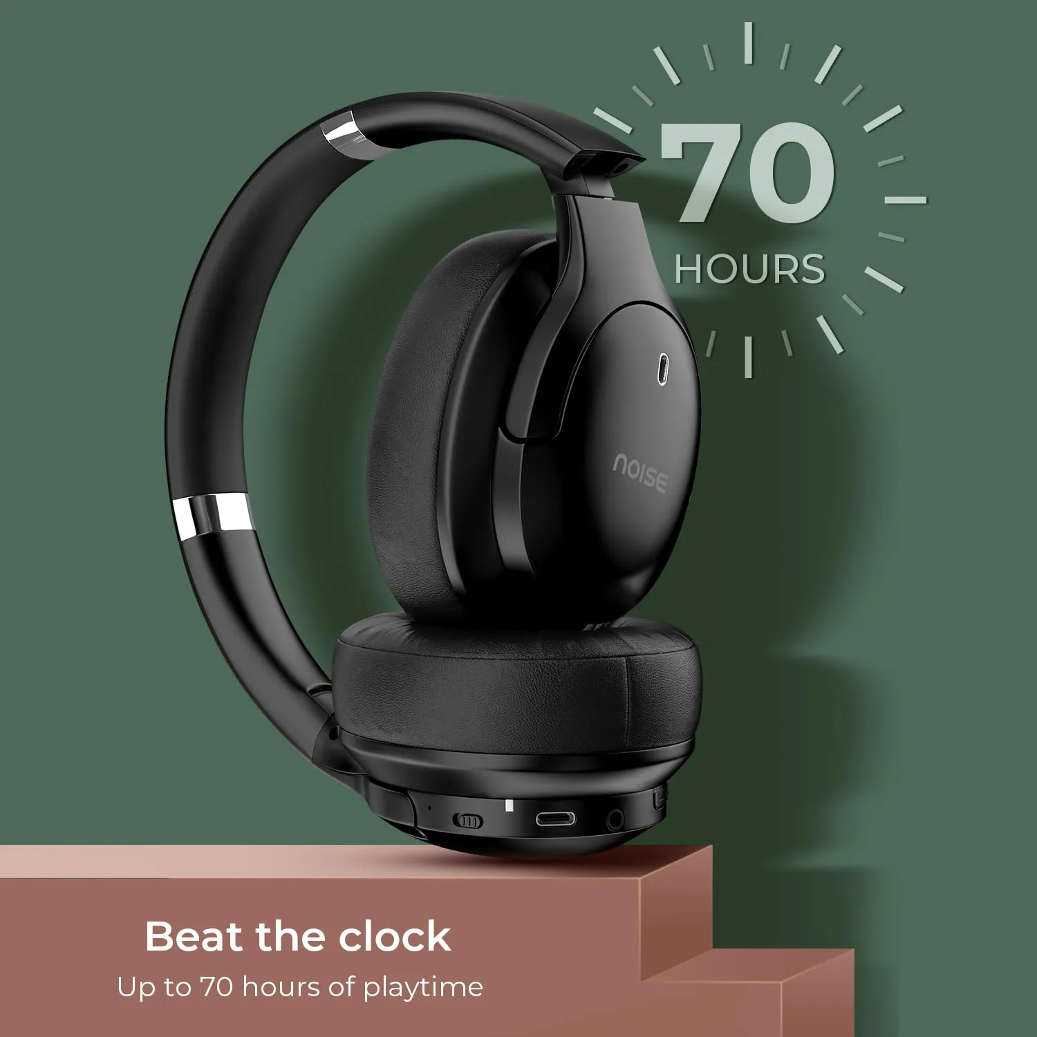 Noise Airwave Max 4 Wireless Over-Ear Headphones with 70H Playtime (Carbon Black) overview 3