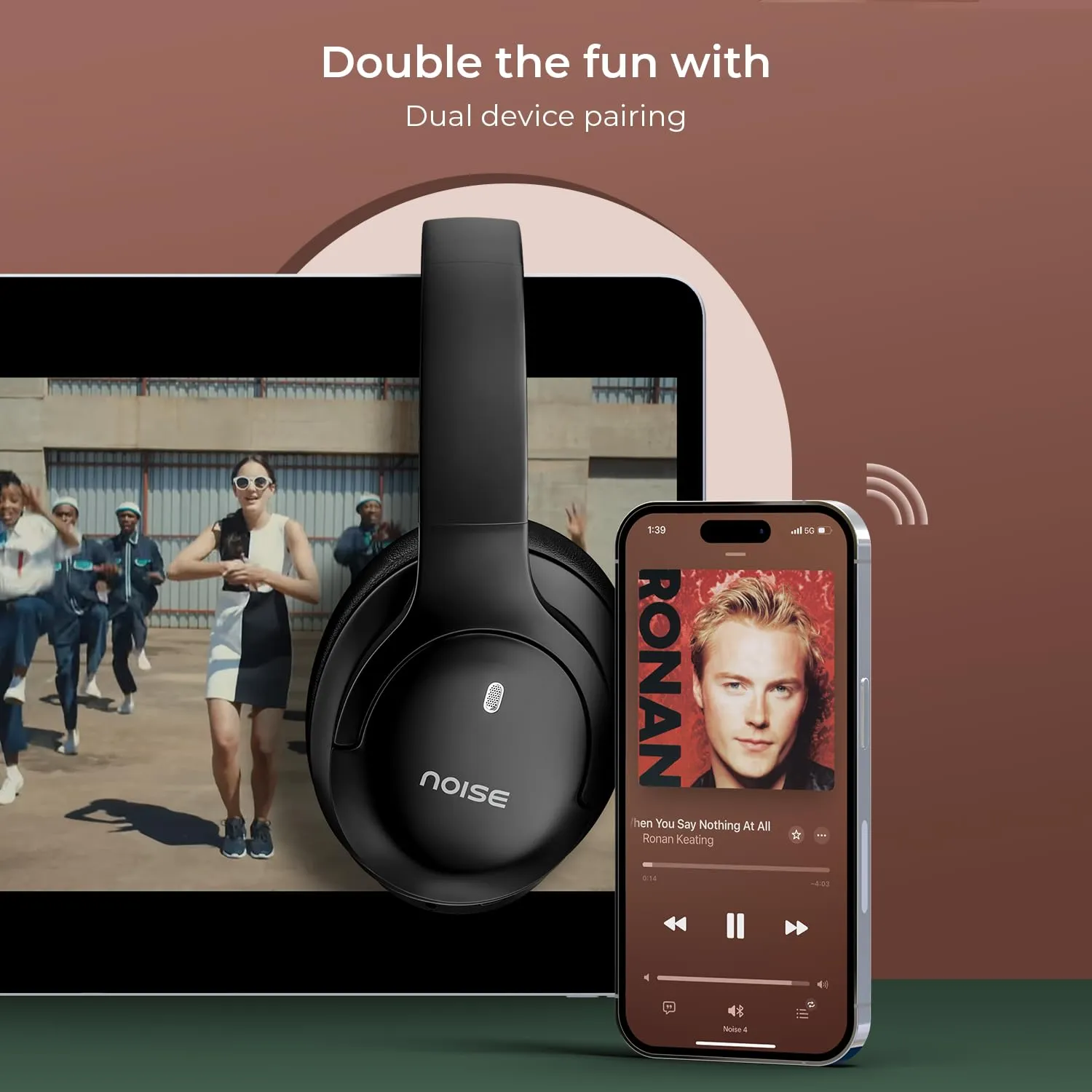 Noise Airwave Max 4 Wireless Over-Ear Headphones with 70H Playtime (Carbon Black) overview 4