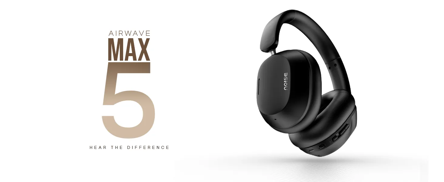 Noise Airwave Max 5 Wireless Over Ear Headphones (Carbon Black) overview 1