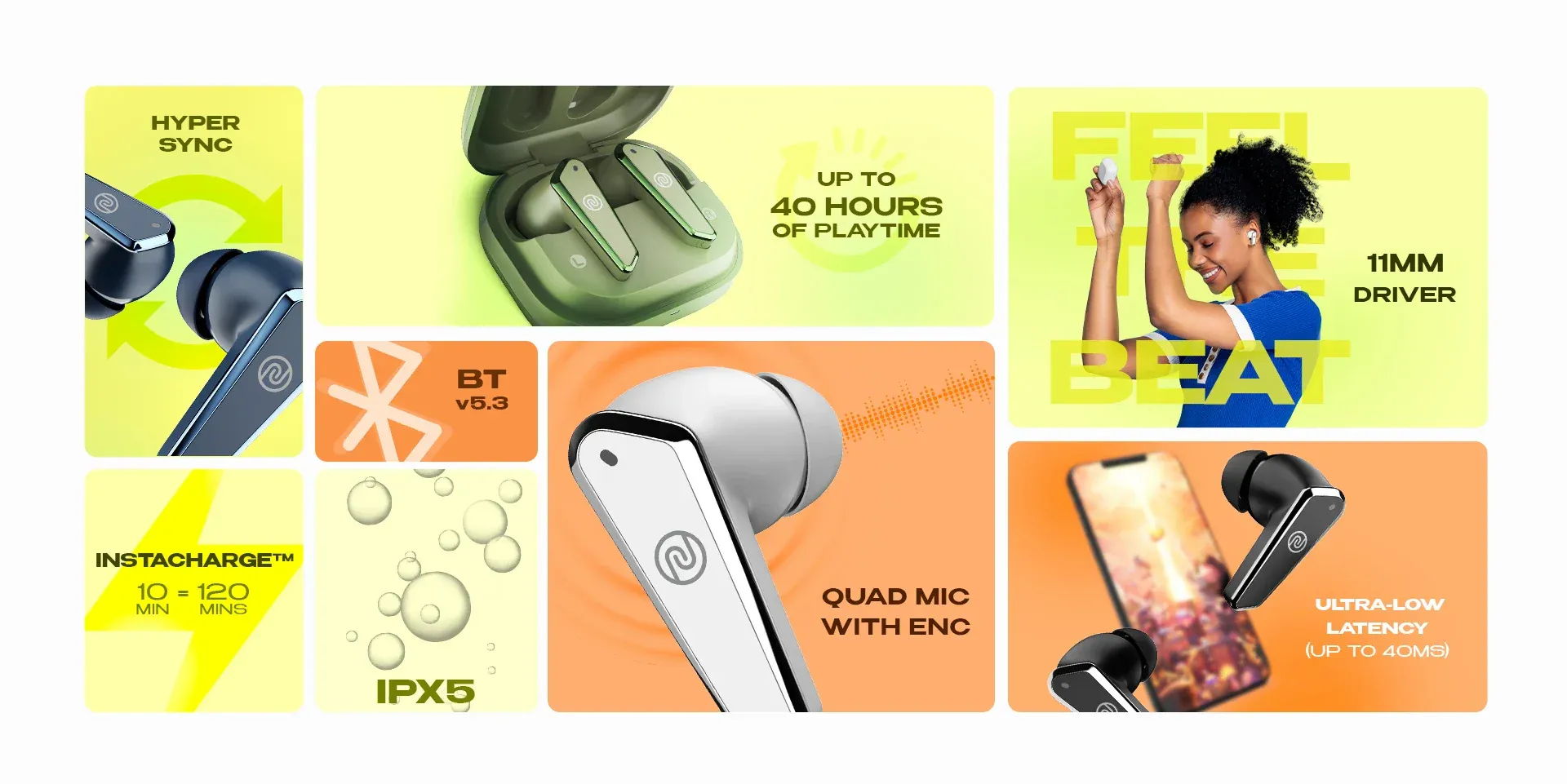 Noise Buds R1 in-Ear Truly Wireless Earbuds (Macha Green) overview 1