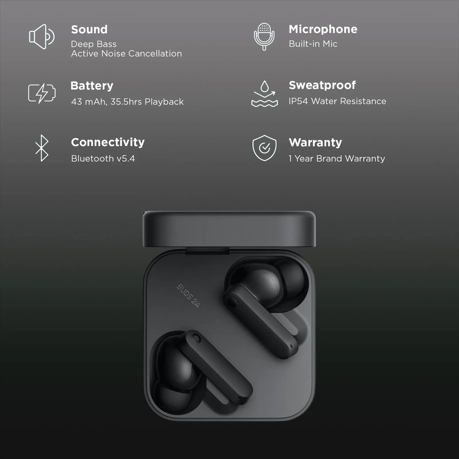 Nothing Buds 2a TWS Earbuds (Dark Grey) overview 1
