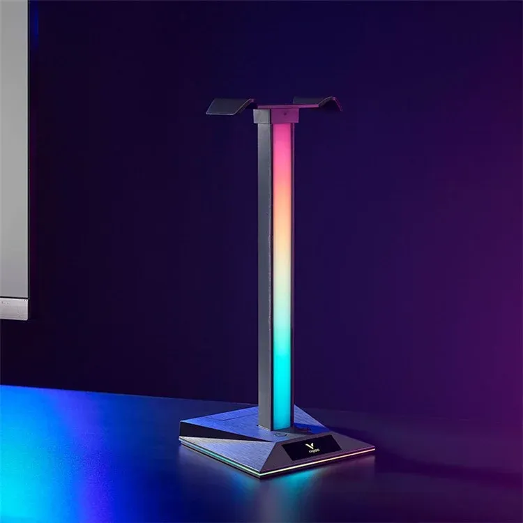 RAPOO VH10 RGB Backlit Gaming Headset Stand Sound-Controlled Rhythm Light Headphone Holder with USB2.0, 3.5mm, USB-C Interface overview 3