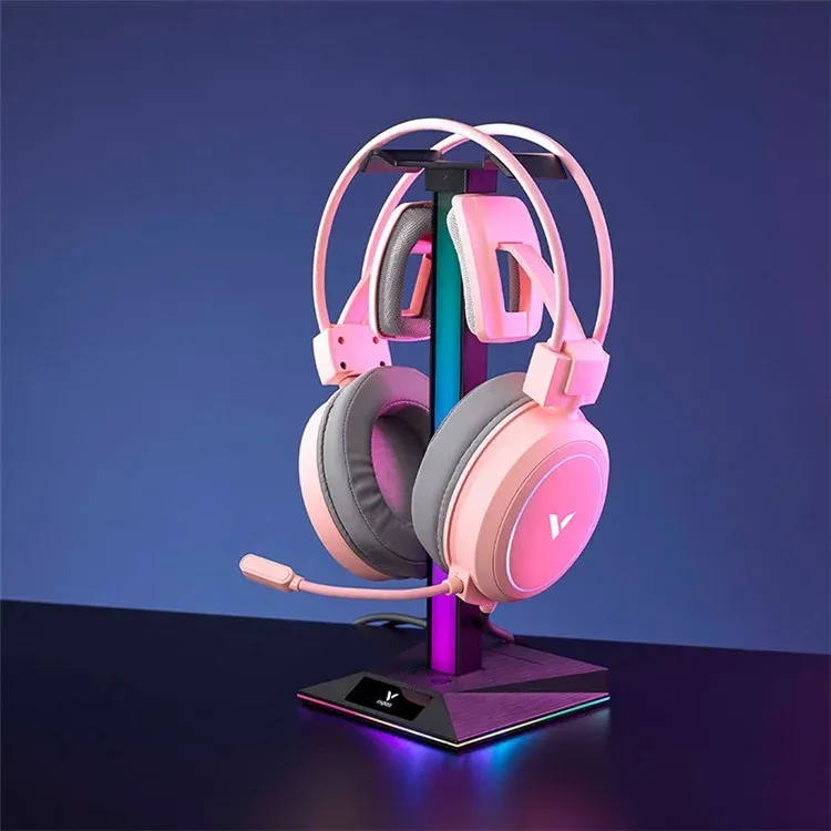 RAPOO VH10 RGB Backlit Gaming Headset Stand Sound-Controlled Rhythm Light Headphone Holder with USB2.0, 3.5mm, USB-C Interface overview 4