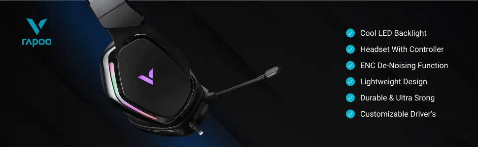 Rapoo VH710 Gaming Headset (Black) overview 3