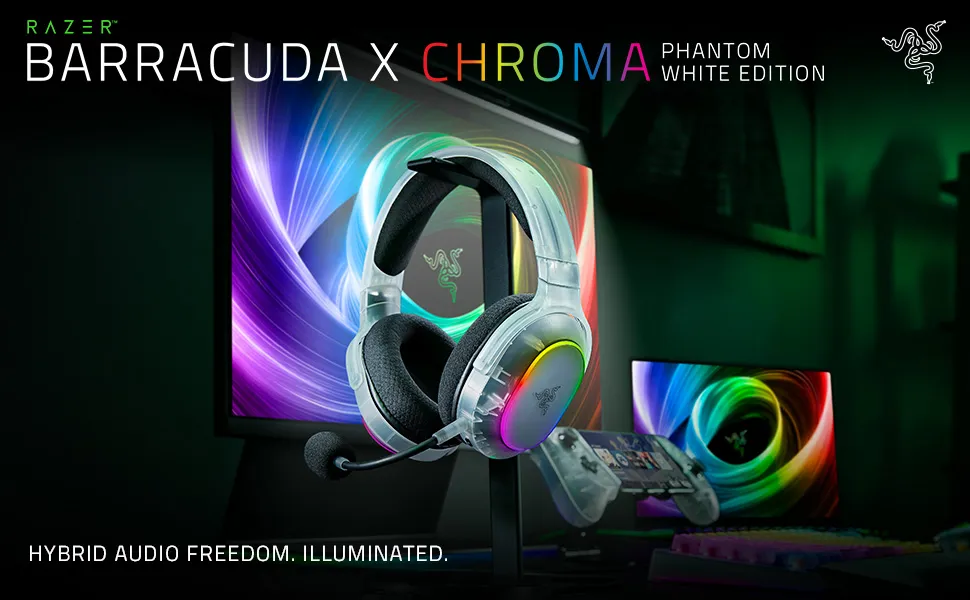 Razer Barracuda X Chroma RGB Wireless Gaming Headphone (Phantom White) overview 1