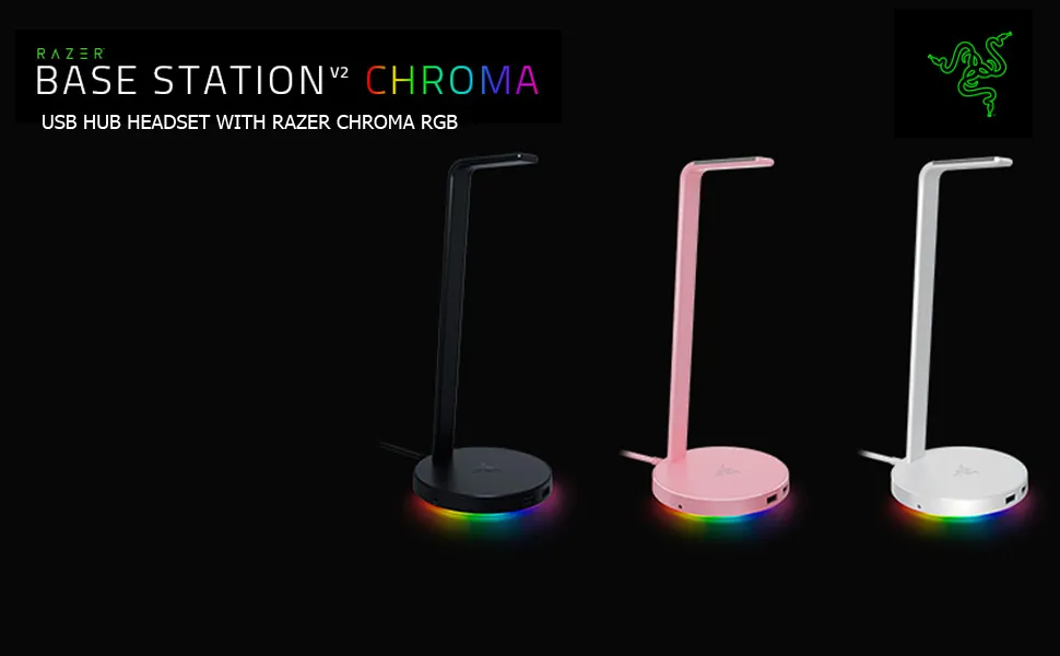 Razer Base Station V2 Chroma Headset Stand - Black overview 1