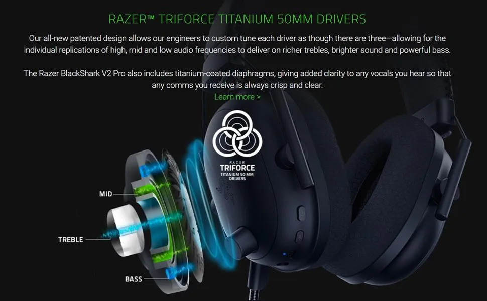 Razer BlackShark V2 Pro Xbox Licensed Wireless Console Esports Headset - Black overview 2