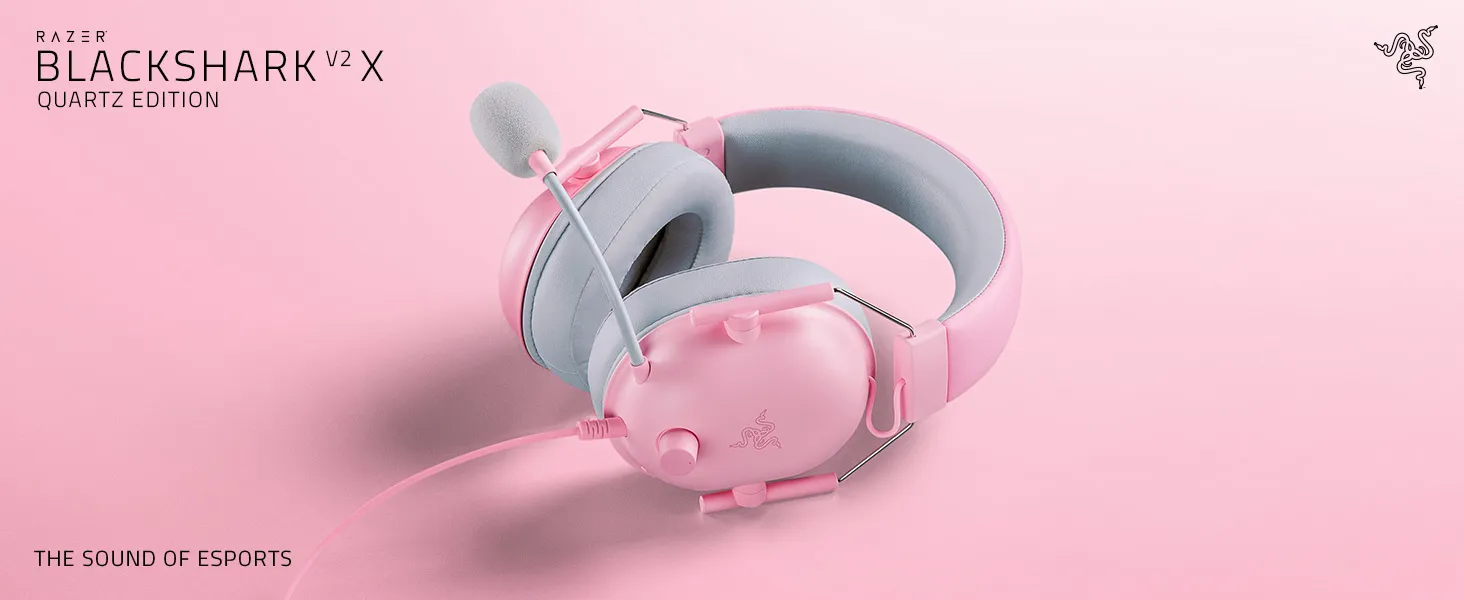 Razer BlackShark V2 X Gaming Headset (Quartz Pink) overview 1
