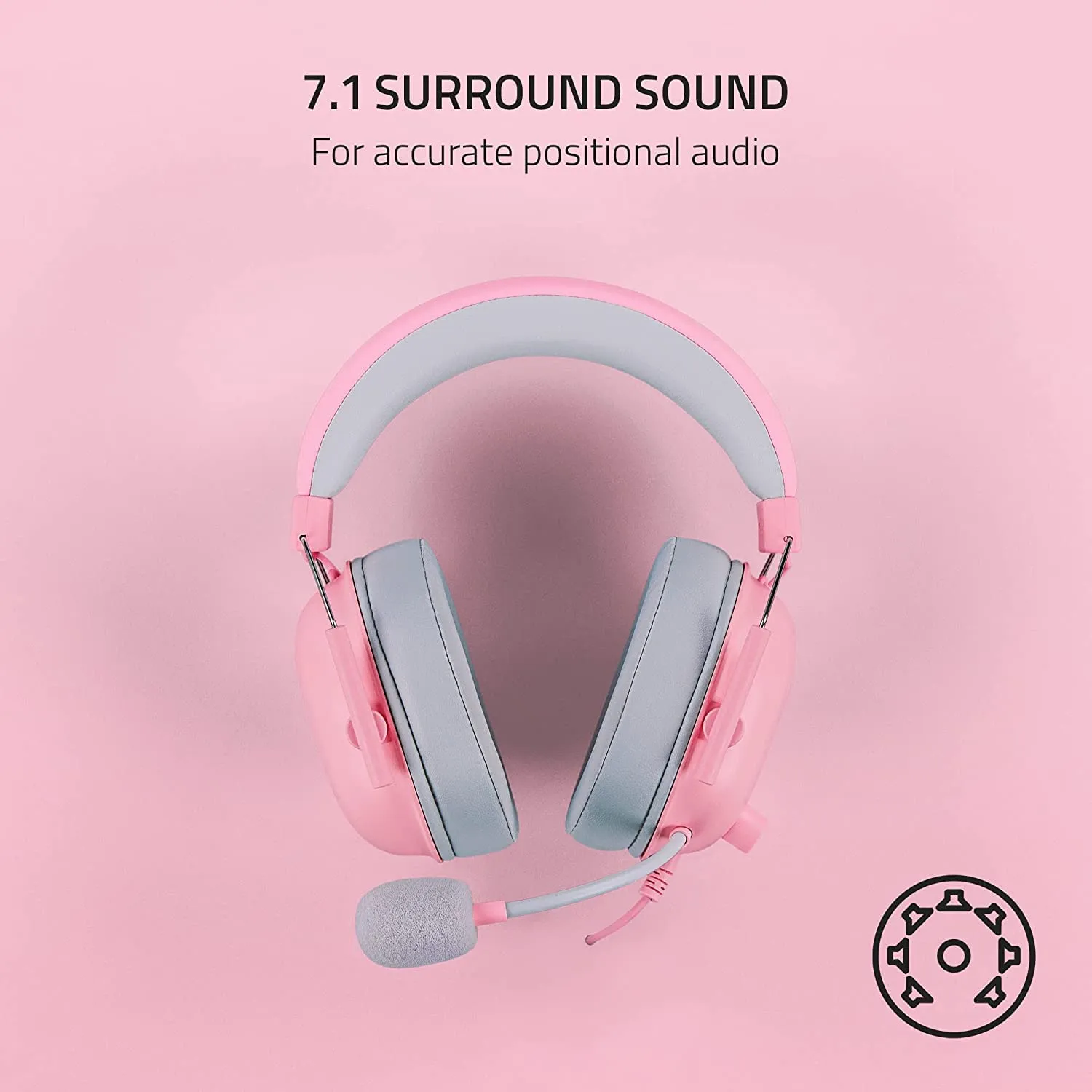 Razer BlackShark V2 X Gaming Headset (Quartz Pink) overview 5