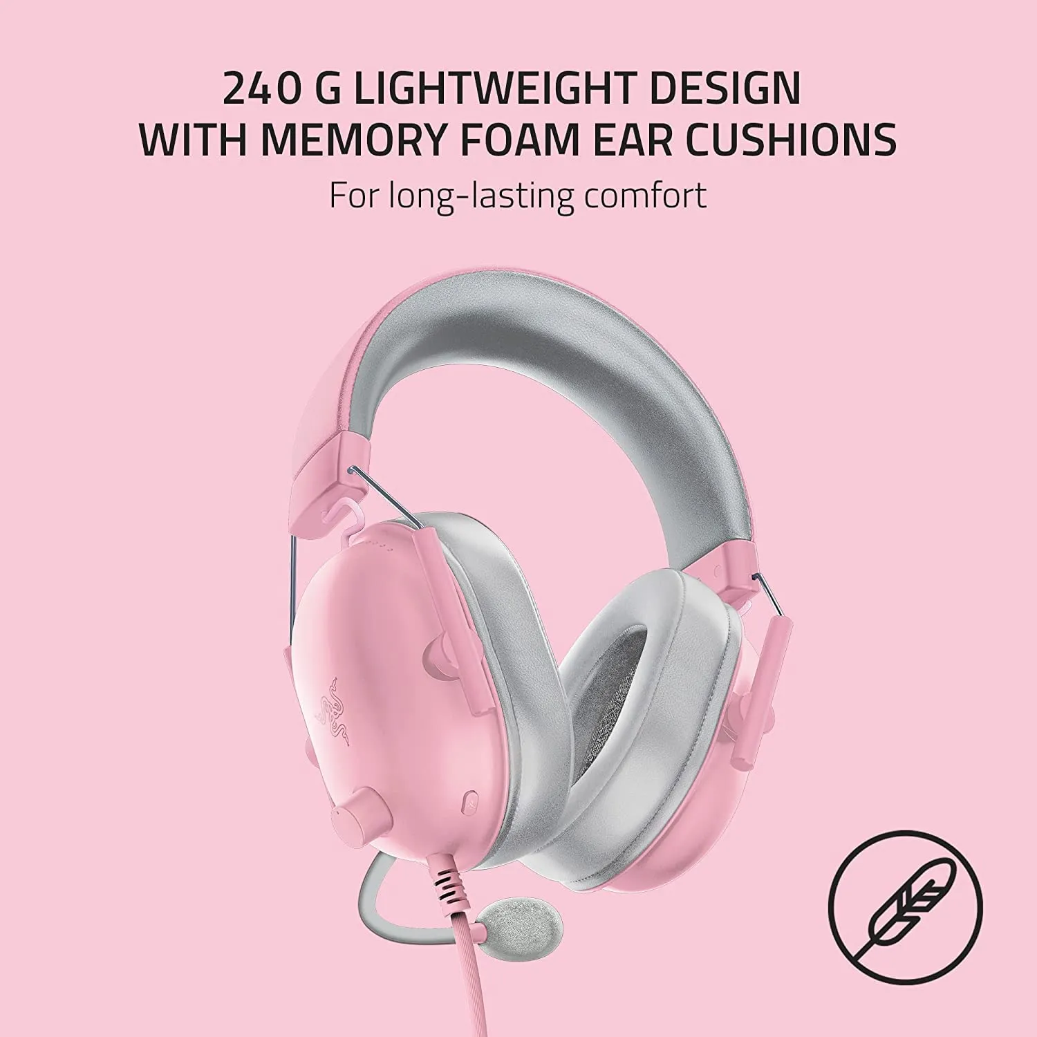 Razer BlackShark V2 X Gaming Headset (Quartz Pink) overview 6