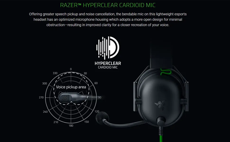 Razer BlackShark V2 X Gaming Headset Black overview 3