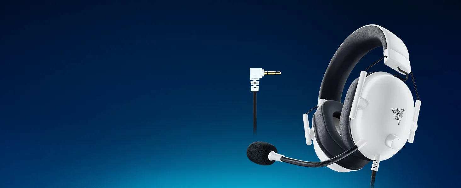 Razer BlackShark V2 X PlayStation Gaming Headset: 50mm Drivers - Cardioid Mic - Lightweight - Comfortable, Noise Isolating Earcups - for PS5, Xbox Series X, PC, Switch via 3.5 mm Audio Jack - White overview 1